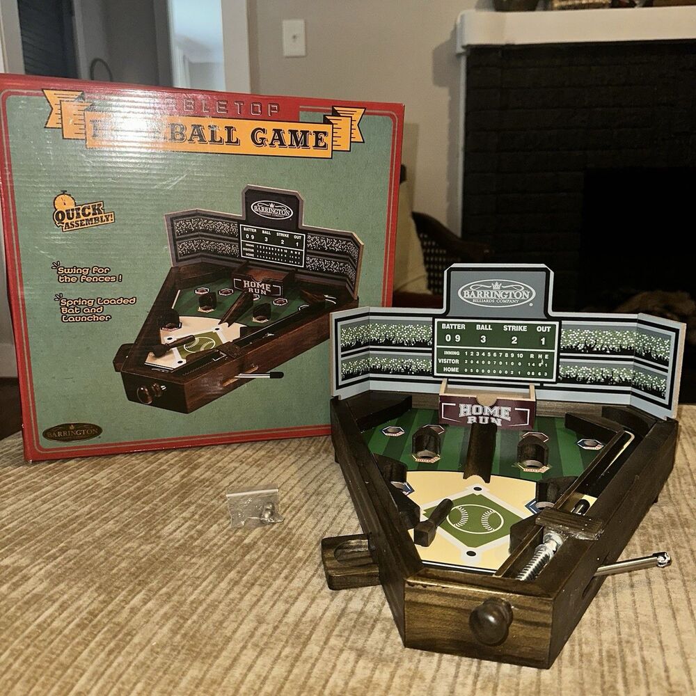 WOODEN TABLETOP BASEBALL GAME TOY - COMPLETE WITH BOX BOARDGAME - MLB